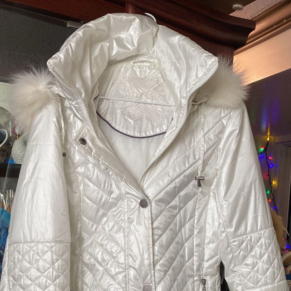 Marciano White Quilted Puffer Jacket